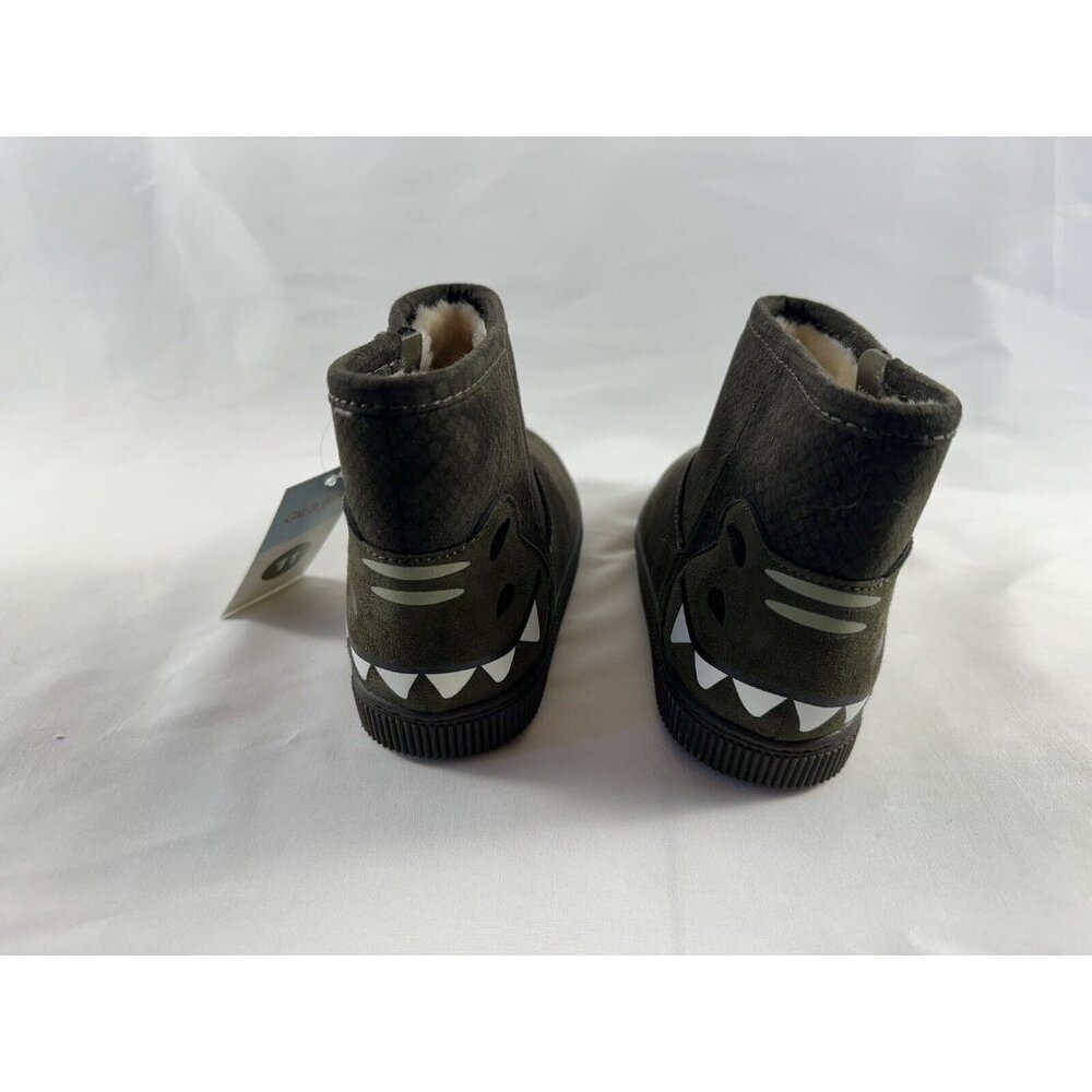 New! Toddler Boys Fabian Alligator Print Zipper Slip-On Winter Boots-Cat & Jack